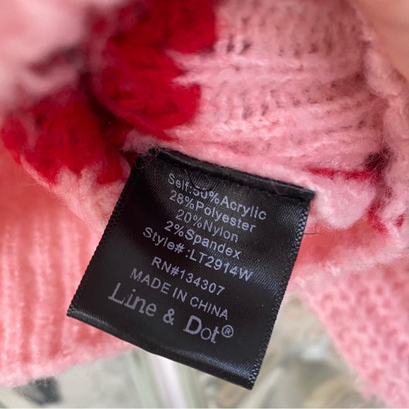 Red and pink color-block knit sweater - Picture 4 of 4